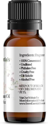 Marshmallow, 10ml (0.35fl oz) Premium Fragrance Oil, Aromatherapy, Diffuser, Crafts, Soap, Home Scents, Bath & Body, DIY Parfum and Much More. Versatile & Long-Lasting by Sweet Essentials in Saudi Arabia