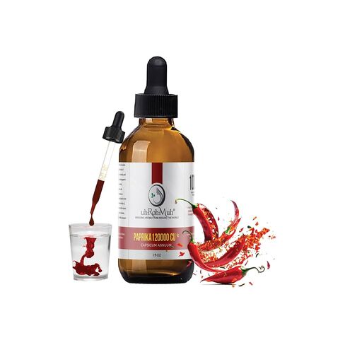 Paprika Oleoresin 120000 CU - مستخلص طبيعي قابل للذوبان في الزيت من الفلفل الحلو - تلوين عالي الكثافة للأغذية ومستحضرات التجميل والتطبيقات الصناعية - مستخلص المذيبات - الهند - 1 أونصة سائلة in Saudi Arabia