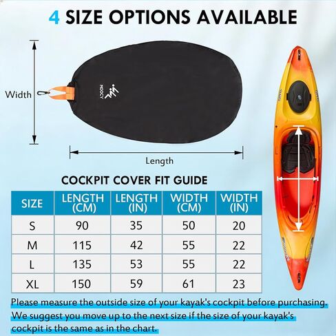 2 Pack Universal Blocking Kayak Cockpit Cover, Adjustable Waterproof Seal Cockpit Protector for Pelican, Wilderness System, Old Town, Sun Dolphin Sit, 4 Sizes in Kuwait
