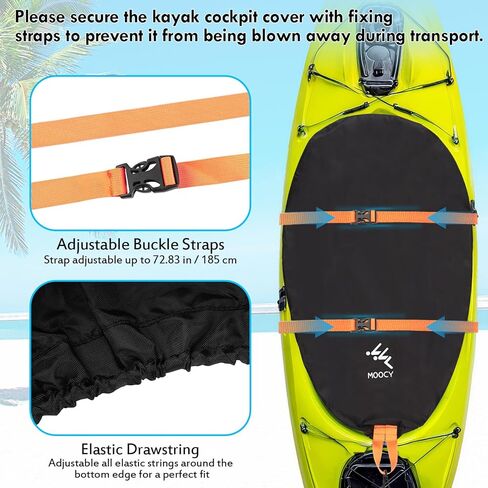 2 Pack Universal Blocking Kayak Cockpit Cover, Adjustable Waterproof Seal Cockpit Protector for Pelican, Wilderness System, Old Town, Sun Dolphin Sit, 4 Sizes in Kuwait
