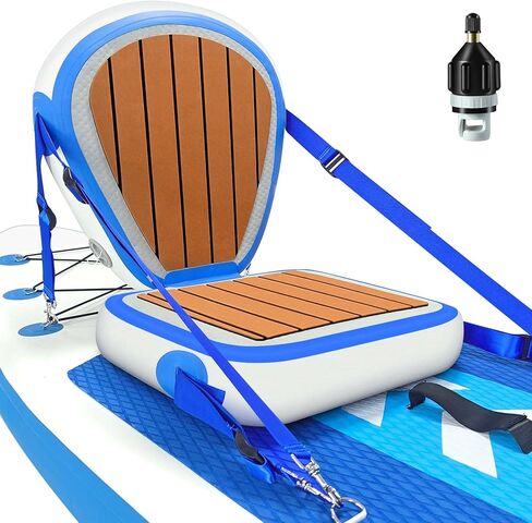Inflatable Kayak Seat with Back Support, Universal Sturdy Paddle Board Seats for Sit on Top, Adjustable Blow Up Seat with Inflate Nozzle for Kayaking Canoeing Rafting in Kuwait