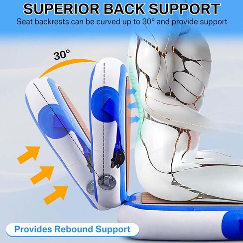 Inflatable Kayak Seat with Back Support, Universal Sturdy Paddle Board Seats for Sit on Top, Adjustable Blow Up Seat with Inflate Nozzle for Kayaking Canoeing Rafting in Kuwait