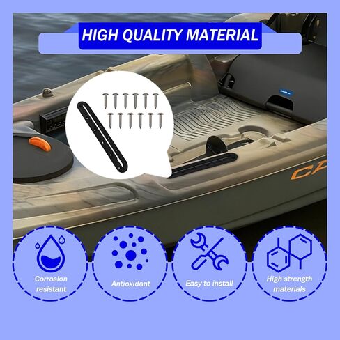 Kayak Track Mount 4 Pack — Dual-Length Set (2 x 9 10-Hole + 2 x 10.5 12-Hole) Low-Profile Kayak Rail Tracks for Rod Holders, Paddle Holders, Cup Holders, Cleats, Transducers in Kuwait