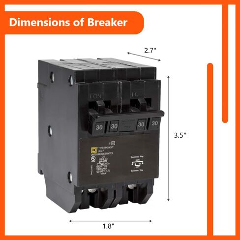 Genuine Square D HOMT230230 Quad Tandem Circuit Breaker Kit (1 Pack), Double 2-Pole, 30 Amp (30A), 120/240V, 10kAIC, UL Listed, Plug-on Space Saver for Homeline Load Centers & Panel Box in Kuwait