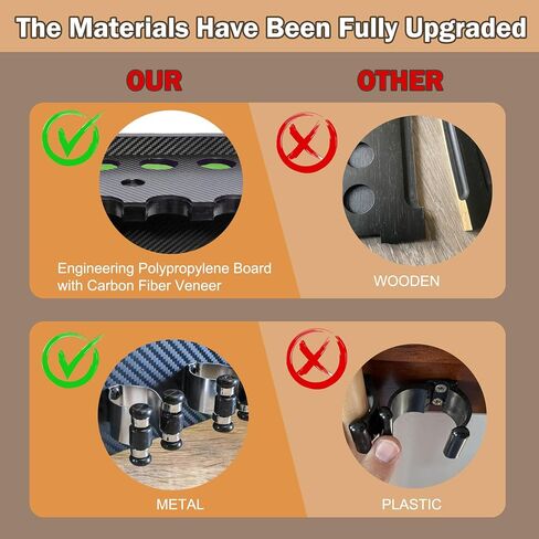 حامل عصا حمام السباحة على الحائط | 6 حامل جديلة مع حامل الكرة ومسند العصا | لوح هندسي من مادة البولي بروبيلين بقشرة من ألياف الكربون | حامل عصا البلياردو لملحقات غرفة الألعاب وطاولة البلياردو in Kuwait