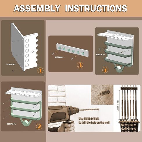 حامل عصا حمام السباحة على الحائط | 6 حامل جديلة مع حامل الكرة ومسند العصا | لوح هندسي من مادة البولي بروبيلين بقشرة من ألياف الكربون | حامل عصا البلياردو لملحقات غرفة الألعاب وطاولة البلياردو in Kuwait