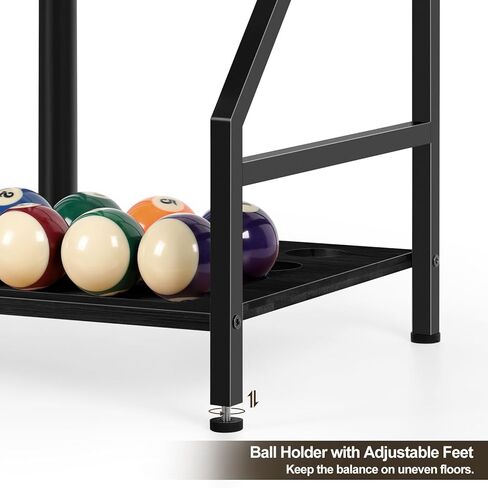 smusei Pool Stick Holder Pool Cue Holder Wood Pool Cue Stick Rack Floor Stand Cue Stick Holder For Billiard Room Game Room Club Pool Table Accessories Holds 10 Cues, Black in Saudi Arabia