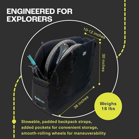 ORUCASE B2-MTB Bike Travel Case – Lightweight Airline-Friendly Rolling Bike Case with Foam Armor Protection, Wheels & Backpack Straps – Fits Most MTB, Gravel & Road Bikes in Saudi Arabia