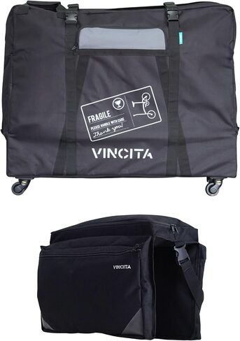 Vincita Soft Transport Bag for Folding Bikes with 4 Spinner Wheels – Travel Case Fits 20" Wheels – Padded Bicycle Carrier with Garment Storage in Saudi Arabia