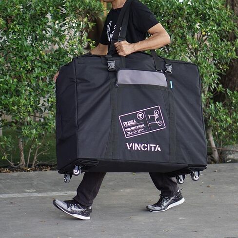 Vincita Soft Transport Bag for Folding Bikes with 4 Spinner Wheels – Travel Case Fits 20" Wheels – Padded Bicycle Carrier with Garment Storage in Saudi Arabia