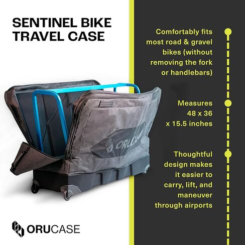 حقيبة سفر لدراجة ORUCASE Sentinel للطيران - حماية فائقة، سهلة التعبئة، ركوب الدراجات، حقيبة سفر للدراجات على الطرق والحصى، صندوق دراجة للطائرة in Saudi Arabia