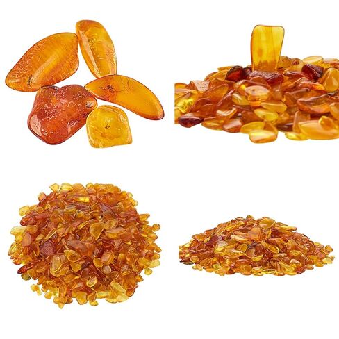 Natural Baltic Amber Stone Therapeutic Grade Crystal Slice Multifunctional Healing Stone for Healing, Fish Tank Decoration, Yoga, Meditation, Crafts, Healing Pillow Filling in Kuwait