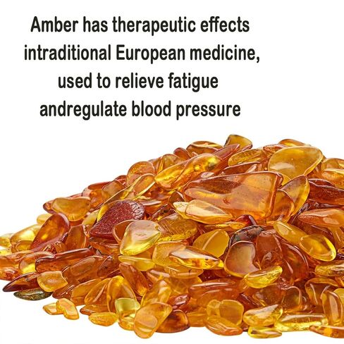 Natural Baltic Amber Stone Therapeutic Grade Crystal Slice Multifunctional Healing Stone for Healing, Fish Tank Decoration, Yoga, Meditation, Crafts, Healing Pillow Filling in Kuwait