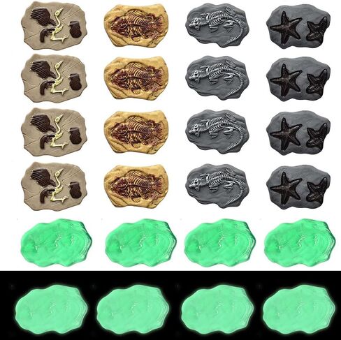 Acxico 20-Piece DIY Mini Resin Fossil Model Ornaments, Small Statue Ornaments & Jewelry Accessories for DIY Crafts, Decorative Displays, Holiday Decorations & Birthday Accents in Saudi Arabia
