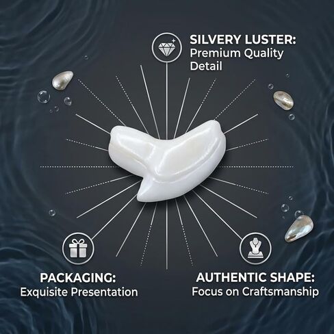 نسخة طبق الأصل من أسنان قرش النمر، مظهر أحفوري واقعي مع لمسة نهائية لؤلؤية قزحية، حرفة طبيعية صديقة للبيئة، تأتي مع صندوق هدايا أسود وحقيبة مخملية in Kuwait