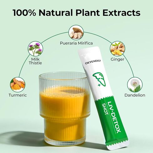 OxyEnergy تطهير الكبد وإصلاح السموم، مكمل عضوي للتخلص من سموم الكبد مع الكركم والهندباء والبوريريا، يدعم صحة الكبد والهضم، غير معدل وراثيًا، نباتي، خالي من الغلوتين، 30 عبوة in Kuwait