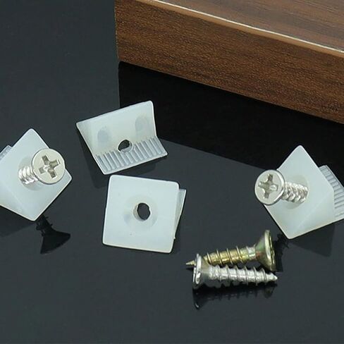 50 Pcs Furniture Mending Wedges Drawer Bottom Sagging Repair Fix Corner Bracket with Self-Tapping Screws in Kuwait
