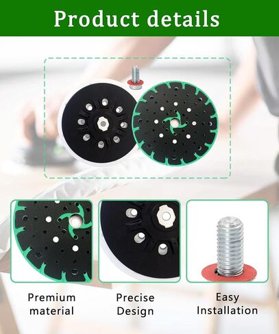2pack 6" Back-up Sanding Pad Compatible with FES-Tool ETS 150/3 EQ, ETS 150/5 EQ, ETS EC 150/3 EQ,Replace 202460 (6" Hard Sanding Pad) in Saudi Arabia
