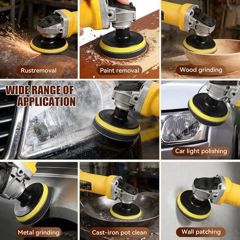 أقراص سنفرة رطبة وجافة مقاس 5 بوصات، 54 قطعة أقراص سنفرة زاوية مقاس 5 بوصة بخطاف وحلقة دعم مع 5/8-11 خيط لتلميع الخشب المعدني (220-5000 حبيبة) in Kuwait