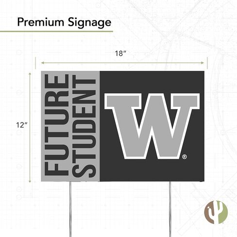 Desert Cactus University of Washington Huskies 12x18" New Student Celebration Yard Sign Outdoor Lawn Display with Stakes (Grad Sign 4) in Saudi Arabia