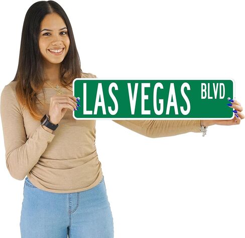 Brimar - 24 x 6" - Las Vegas Boulevard Replica Street Sign - .063″ White Rust-Free Aluminum - Iconic Design - Easy Installation in Kuwait
