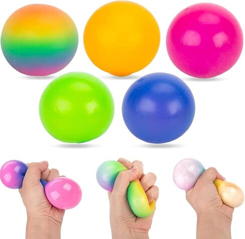 LOVESTOWN 5PCS Stress Relief Balls, Color Changing Stress Balls Sensory Stress Squeeze Balls for Kids Adults Classroom Prizes Party Favors in Kuwait