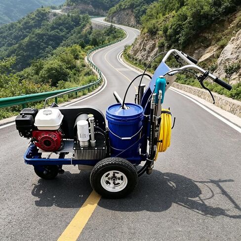 Portable Cold Paint Line Marking Machine Lightweight Walk Behind Road Striper with Adjustable Line Width for Rural Road Community Street and Small Construction Projects in Saudi Arabia
