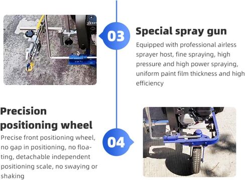 Portable Cold Paint Line Marking Machine Lightweight Walk Behind Road Striper with Adjustable Line Width for Rural Road Community Street and Small Construction Projects in Saudi Arabia