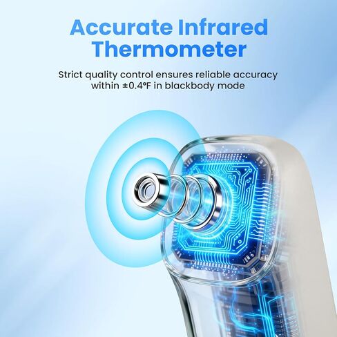 3-in-1 Ear and Forehead Thermometer for Adults Kids with Object Mode Accurate Digital Baby Thermometer Featuri ANG Fever Alarm LCD Screen Silent Mode with Storage Bag White in Saudi Arabia