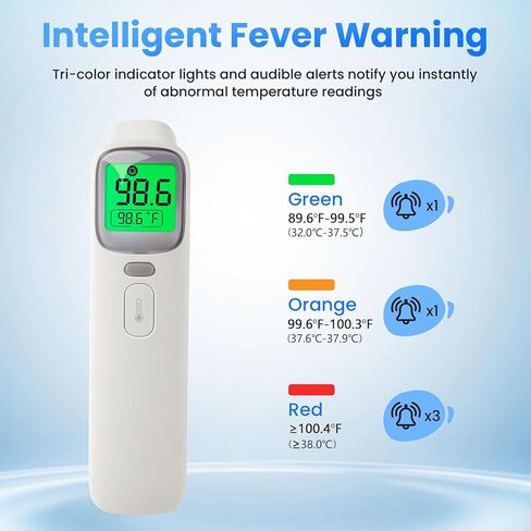 3-in-1 Ear and Forehead Thermometer for Adults Kids with Object Mode Accurate Digital Baby Thermometer Featuri ANG Fever Alarm LCD Screen Silent Mode with Storage Bag White in Saudi Arabia
