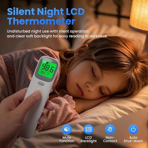3-in-1 Ear and Forehead Thermometer for Adults Kids with Object Mode Accurate Digital Baby Thermometer Featuri ANG Fever Alarm LCD Screen Silent Mode with Storage Bag White in Saudi Arabia