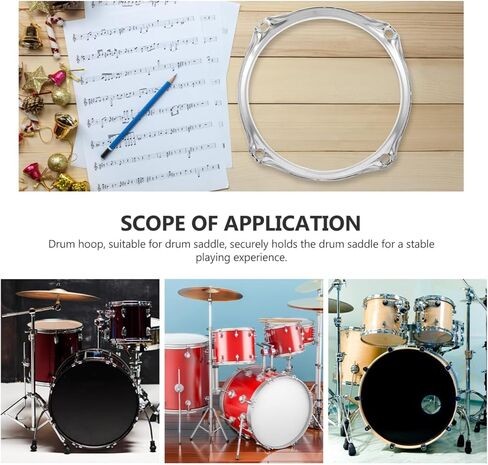 Vanzack Bass Drum Hoop Protector 7.48 بوصة قطع غيار حلقة الطبل ملحقات معدنية متينة لتعزيز الصوت وسهولة التركيب in Saudi Arabia