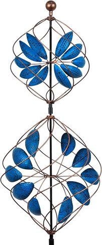 hogardeck Large Outdoor Wind Spinner, 93.3" Metal Tulip Wind Spinner with Stake, 360° Rotating Windmill Yard Art, Kinetic Wind Sculptures for Home Lawn Backyard Patio Garden Decor (Red, Golden) in Kuwait