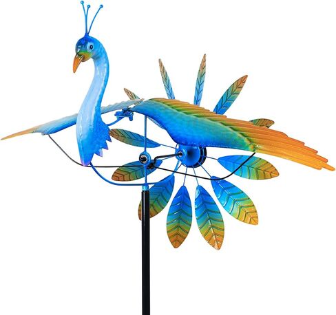 hogardeck Large Outdoor Wind Spinner, 93.3" Metal Tulip Wind Spinner with Stake, 360° Rotating Windmill Yard Art, Kinetic Wind Sculptures for Home Lawn Backyard Patio Garden Decor (Red, Golden) in Kuwait
