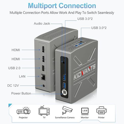 Touch Mini PC KN1 with Built-in Touchpad, N4000 8GB LPDDR4 RAM, 128GB eMMC, 4K Dual Display Desktop Computer for Home Office, BT 5.0/ WiFi 5/USB 3.0 in Kuwait