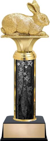 Crown Awards Customizable 10.5" Rabbit Animals Black Star Trophy Award, Engrave Now in Kuwait