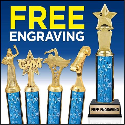 Crown Awards Customizable 10.5" Rabbit Animals Black Star Trophy Award, Engrave Now in Kuwait