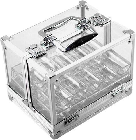 علبة رقائق الأكريليك حاملة الرقائق تحمل 600 شريحة مقاومة للغبار فاخرة متعددة الوظائف in Kuwait