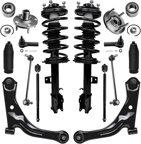 Detroit Axle - 2WD Front Enfens Supension Kit for 02-05 Dodge Ram 1500 ، 2002 2003 2004 ، 2005 ، محمل العجلات مراكز التحكم العليا في مفاصل الكرة السفلى قضبان التقييم أحذية البديل - 14 مساءً in Kuwait