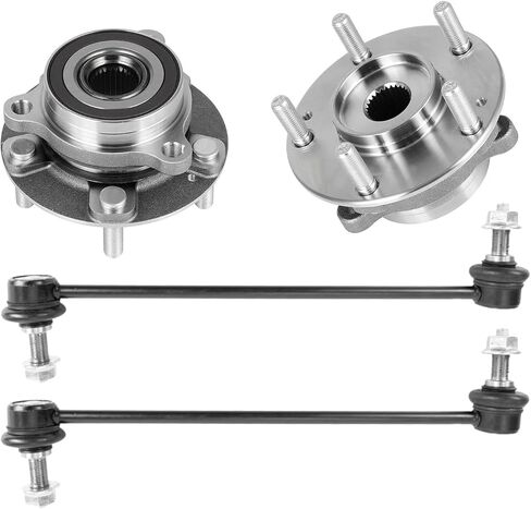 Detroit Axle - 2WD Front Enfens Supension Kit for 02-05 Dodge Ram 1500 ، 2002 2003 2004 ، 2005 ، محمل العجلات مراكز التحكم العليا في مفاصل الكرة السفلى قضبان التقييم أحذية البديل - 14 مساءً in Kuwait