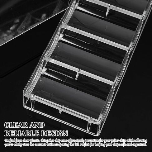 5 قطع من علبة شرائح البوكر، صينية شرائح البوكر البلاستيكية الشفافة مع غطاء، حقيبة عرض تخزين متعددة الاستخدام للمقامرة أو الحفلات أو المنزل in Kuwait