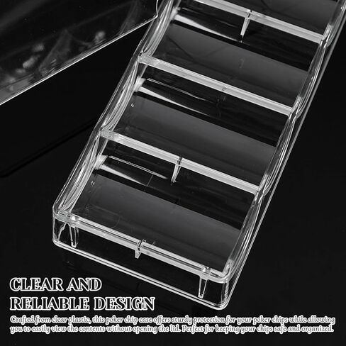 5 قطع من علبة شرائح البوكر، صينية شرائح البوكر البلاستيكية الشفافة مع غطاء، حقيبة عرض تخزين متعددة الاستخدام للمقامرة أو الحفلات أو المنزل in Kuwait