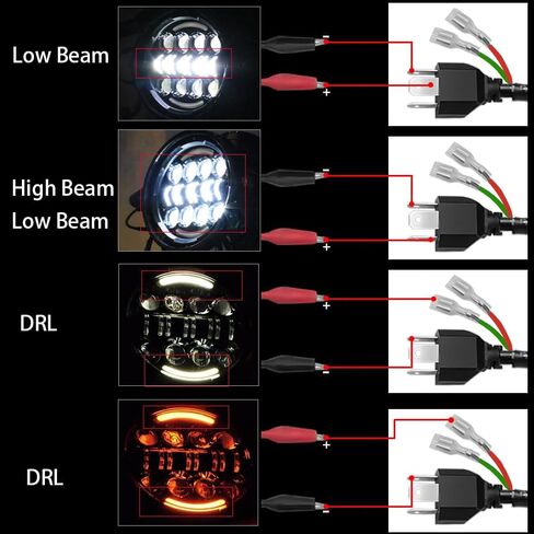 7 بوصة 60W دراجة نارية LED LED LED مصباح رأس 12-36V جولة المصباح الأمامي 3400LM 6500K لجروم 125 MSX125 2013-2016 Ducati Venom X12RS 125 (قشرة اللون الأسود A) in Kuwait