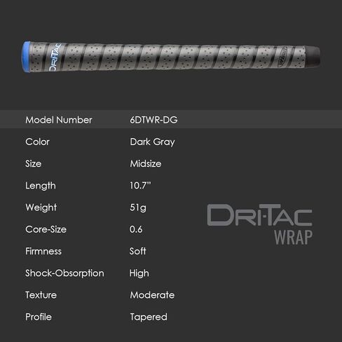 مقابض جولف Winn Dritac Wrap متوسطة الحجم Dri-Tac Wrap باللون الرمادي in Saudi Arabia