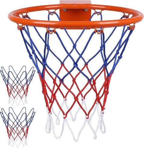 2 Pack Basketball Net Replacement, Basketball Net 8 Loops Indoor & Outdoor Basketballs Hoop Nets for Doors, Walls, Hoops, Easy Installation in Saudi Arabia