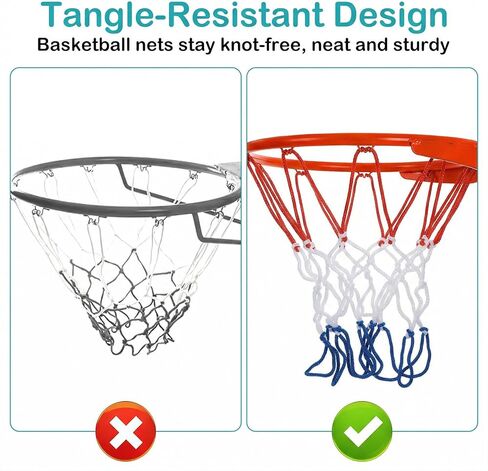2Pack 8 Loops Mini Basketball Net Replacement, Heavy-Duty Nylon Little Small Basketball Net for Indoor Door Room Walls 8"-10.25" Hoop in Saudi Arabia