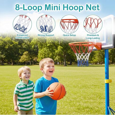 2Pack 8 Loops Mini Basketball Net Replacement, Heavy-Duty Nylon Little Small Basketball Net for Indoor Door Room Walls 8"-10.25" Hoop in Saudi Arabia