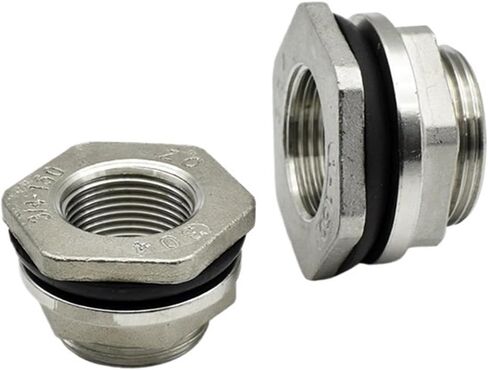 1 قطعة 1/2 "3/4" 1 "1-1/4" 1-1/2 "BSPT أنثى الموضوع 304 ماسورة من الفولاذ المقاوم للصدأ تركيب الحاجز خزان المياه موصل محول (DN15) in Saudi Arabia