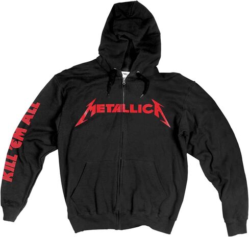 Metallica Men's Kill Em All Zip Up Hoodie Sweatshirt Black in Saudi Arabia
