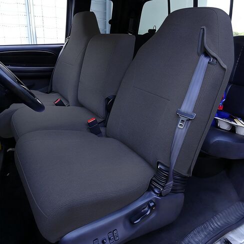 40/20/40 Heavy Duty 600D Oxford Fabric Front Seat Cover for Dodge Ram 1500 2500 3500 1998 1999 2000 2001 2002 Trucks, Split Bench Design with Seatbelt Cutouts-Black in Kuwait